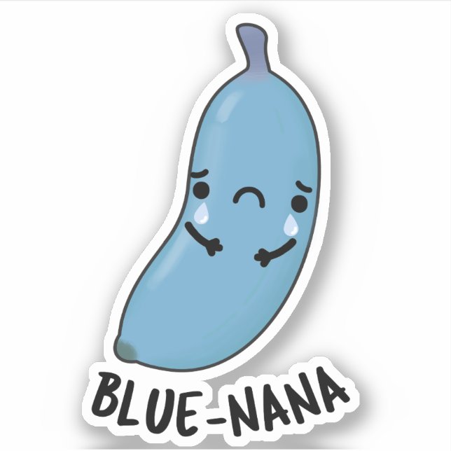 Blue-nana Funny Banana Pun Klistermärken (Framsida)