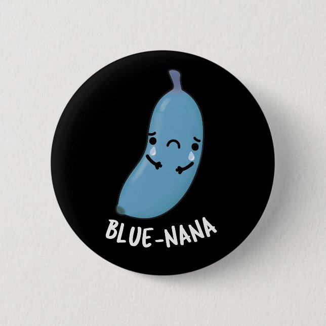 Blue-nana Funny Banana Pun Mörk BG Knapp (Framsida)
