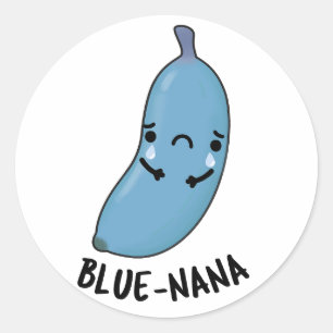 Blue-nana Funny Banana Pun Runt Klistermärke