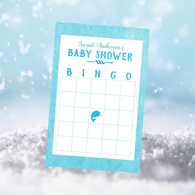 Blue Narwhal Baby Shower Bingo Game (Skapare uppladdad)