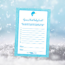 Blue Narwhal gissar att Baby Food Baby Shower Game Inbjudningar