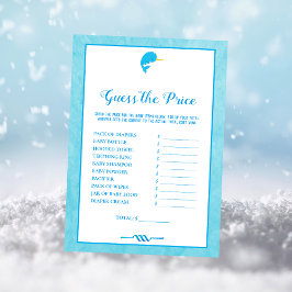 Blue Narwhal gissar spelet Pice Baby Shower Inbjudningar