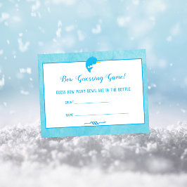 Blue Narwhal Guessing Count Baby Shower Game Inbjudningar