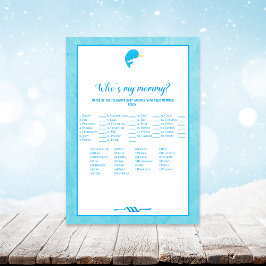 Blue Narwhal som är min Mamma Baby Shower Game Inbjudningar