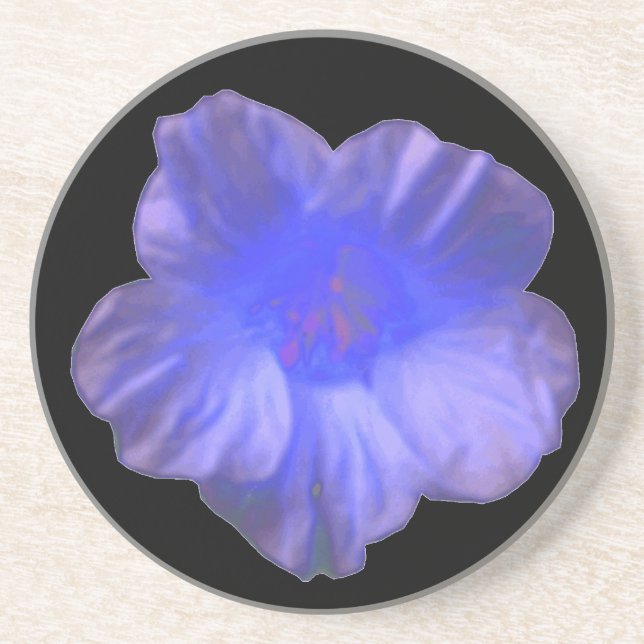 Blue Nasturtium Flower Underlägg Sandsten (Framsidan)