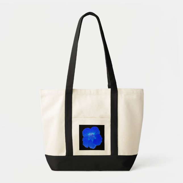 Blue Nasturtium Tote Bag Tygkasse (Framsidan)