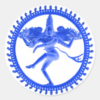 Blue Nataraja Runt Klistermärke