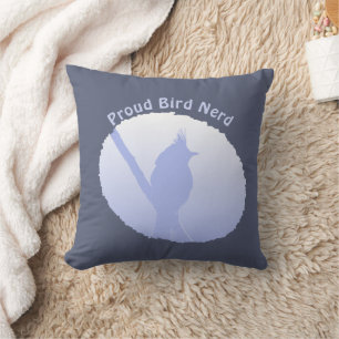 Blue Nature Silhouette Birder Proud Bird Nerd Kudde