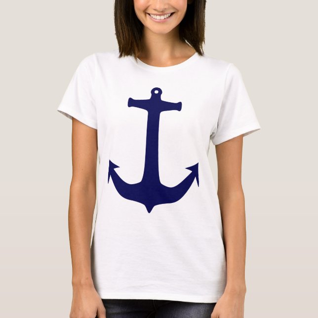 Blue Nautical anchor mönster T-shirt (Framsida)