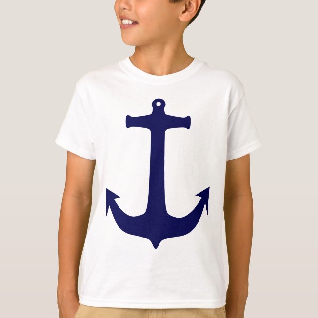 Blue Nautical anchor mönster Tee (Framsida)