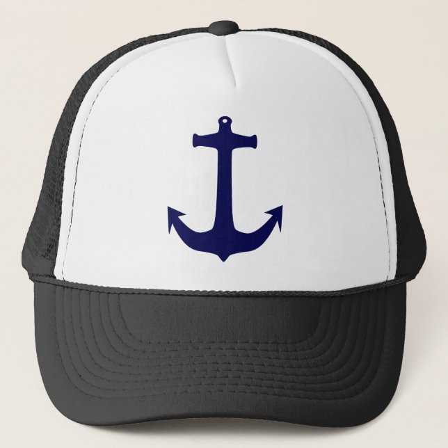 Blue Nautical anchor mönster Truckerkeps (Framsida)