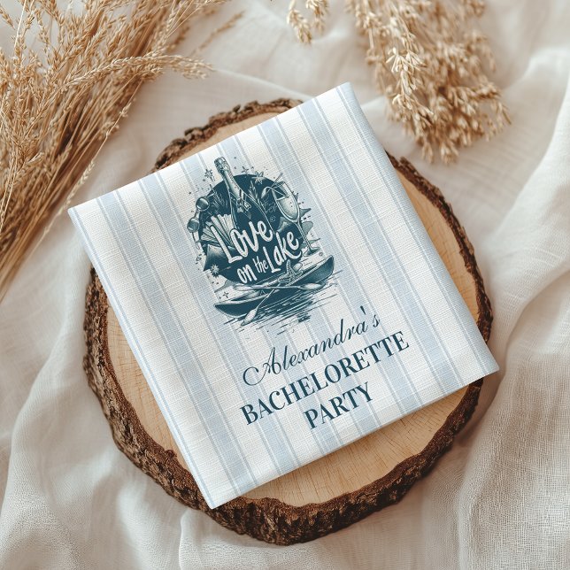 Blue Nautical Lake Bachelorette Party Pappersservett (Skapare uppladdad)