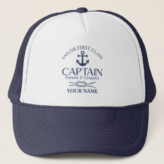Blue Nautical personalized Sailor captain Keps