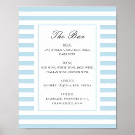 Blue nautical rand. Elegant bröllop drinkar pub Poster