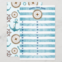 Blue Nautical Sailwer Shower Namn i Baby