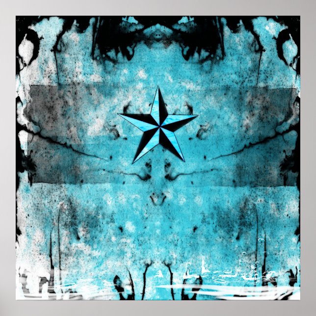 Blue Nautical Star Poster (Framsidan)