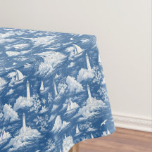 Blue Nautical Toile
