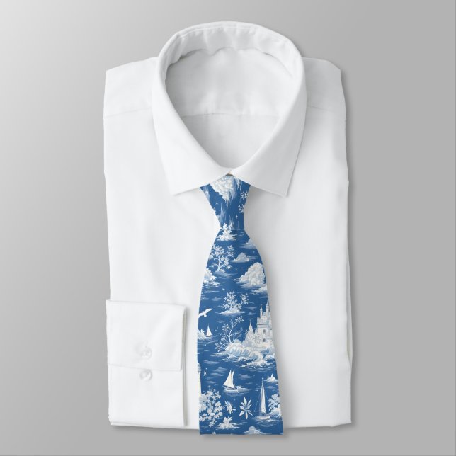 Blue Nautical Toile de Jouy Slips (Bunden)
