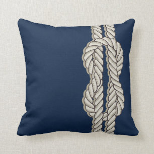 Blue Nautical with Frakt Rope Kudde