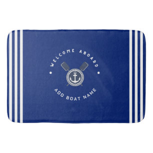 Blue Navy Nautical Anchor yacht klubb boat Team Na Badrumsmatta