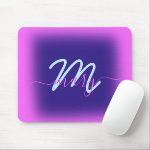 Blue Navy Rosa Minimal Namn Monogram Bright Musmatta