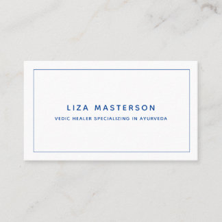 Blue Navy White Alternative Medicine Minimal Visitkort