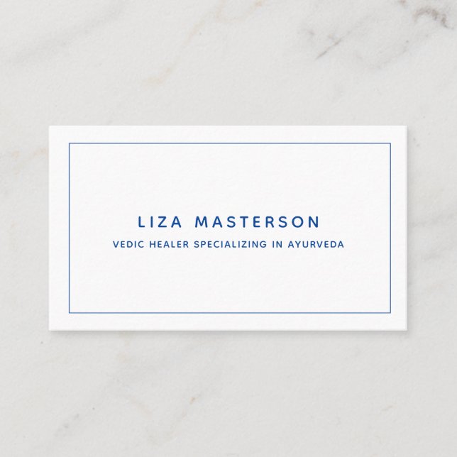 Blue Navy White Alternative Medicine Minimal Visitkort (Framsida)