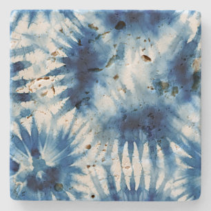 Blue Navy White Rand Tie Dye Stenunderlägg