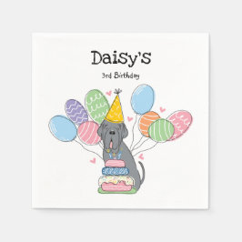 Blue Neapolitan Mastiff Hund Födelsedagsfest Pappersservett