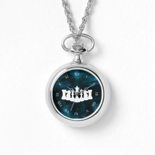 Blue Nebula Chess Biet Queen Armbandsur