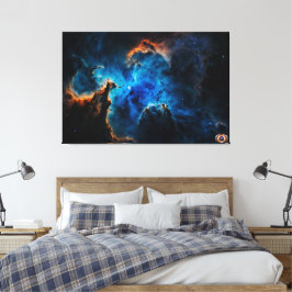 Blue Nebula Clouds AI Concept Art by Xzendor 7 Canvastryck