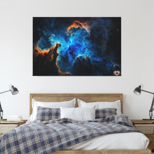 Blue Nebula Clouds AI Concept Art by Xzendor 7 Canvastryck