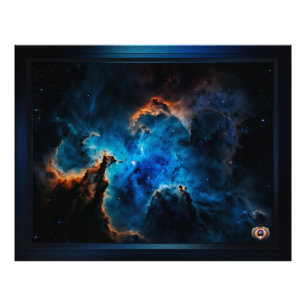Blue Nebula Clouds AI Concept Art by Xzendor 7 Fototryck
