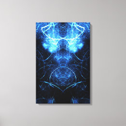 Blue Nebula Energy Fractal Art Canvastryck