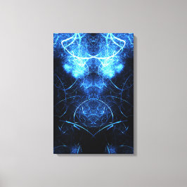 Blue Nebula Energy Fractal Art Canvastryck
