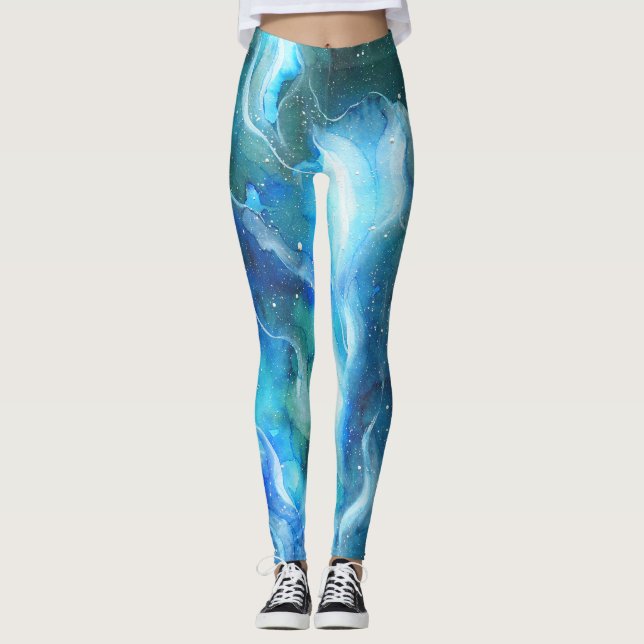 Blue Nebula Leggings (Framsida)