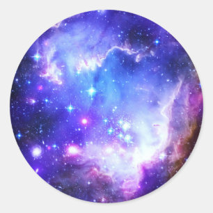 Blue Nebula Runt Klistermärke