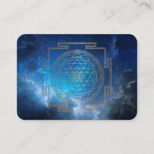 Blue Nebula Sri Yantra - Affärskort Visitkort