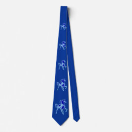 Blue Neck Tie with Horses Slips