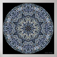 Blue Nedfläckad-Glass Mandala