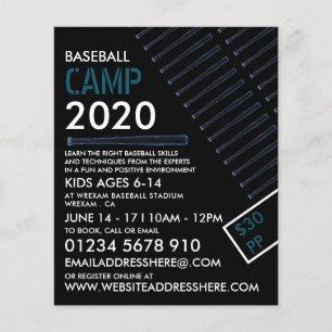 Blue Neon Baseball Fladdermus, reklam för kaseball Flygblad