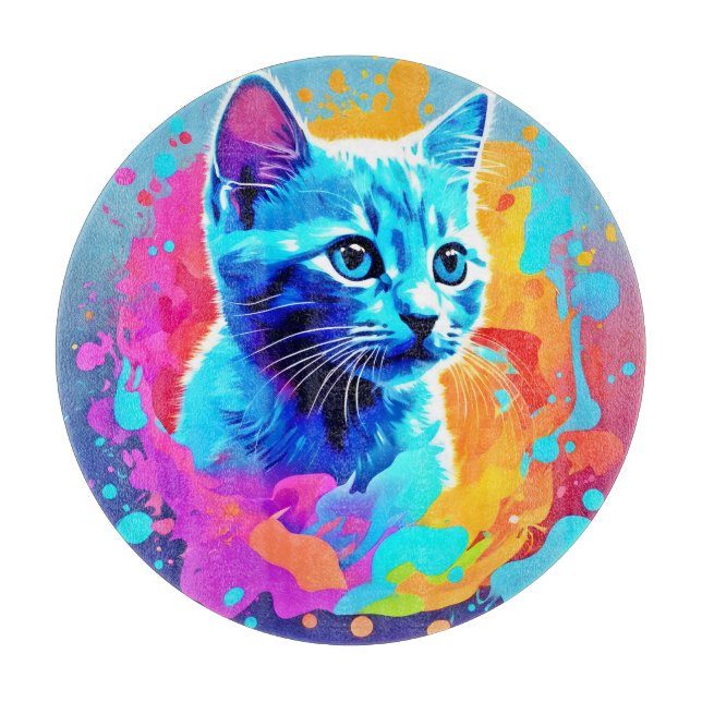 Blue Neon Cat in Splatter (Framsidan)
