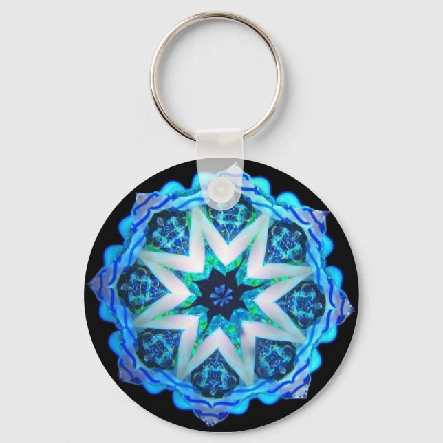 Blue Neon Kaleido-Star Nyckelring (Framsida)