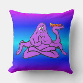 Blue Neon Light Yoga Octopus Namaste Dekorativ kud Kudde
