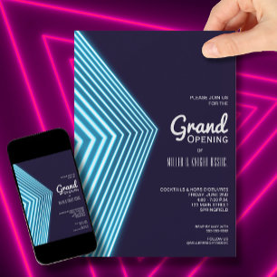 Blue Neon Ljus Business Inbjudningar