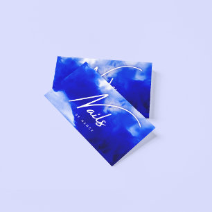 Blue Neon Nail Salon-skript Visitkort