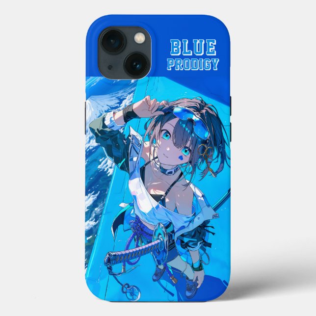 Blue Neon Prodigy Tokyo Cyberpunk Anime Impact (Baksida)