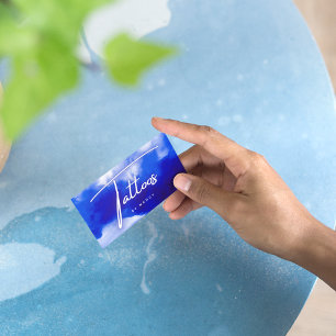 Blue Neon Tattoos-skript Visitkort