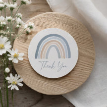 Blue Neutralt Boho Rainbow Baby Shower