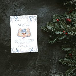 Blue New Chapter Floral Snowball Baby Shower  Tack Kort